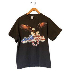 Oak Ridge Boys Black T-Shirt Men's L Tour 2002 Vintage Eagle USA Flag Music Band